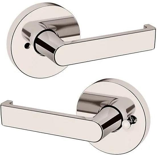 Baldwin Estate 5105 Privacy Lever with 5046 Rosette in Lifetime Polished Nickel finish