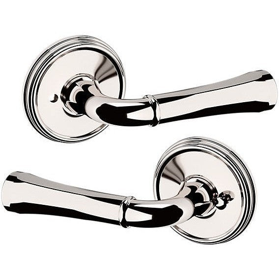 Baldwin Estate 5113 Privacy Lever with 5078 Rosette in Lifetime Polished Nickel finish