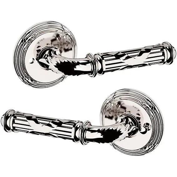 Baldwin Estate 5122 Privacy Lever with 5022 Rosette in Lifetime Polished Nickel finish