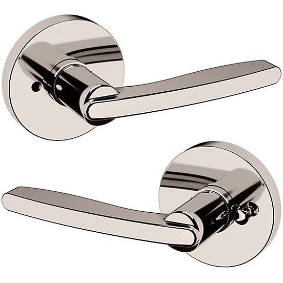 Baldwin Estate 5164 Privacy Lever with 5046 Rosette in Lifetime Polished Nickel finish
