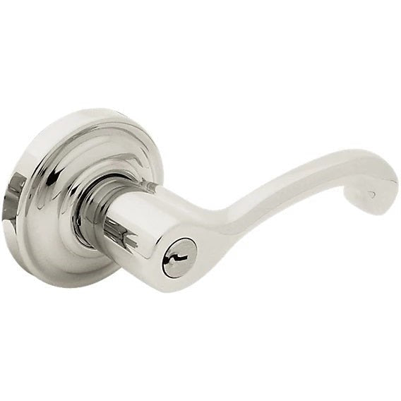 Baldwin Estate 5245 Keyed Classic Right Handed Lever with Classic Rosette in Lifetime Polished Nickel finish