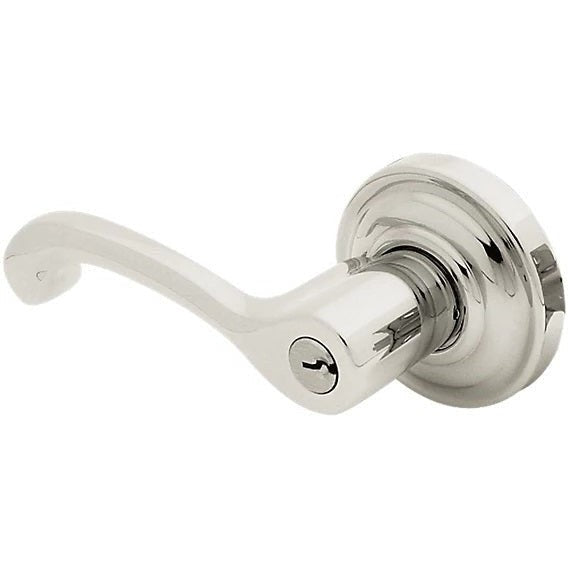 Baldwin Estate 5245 Keyed Classic Left Handed Lever with Classic Rosette in Lifetime Polished Nickel finish