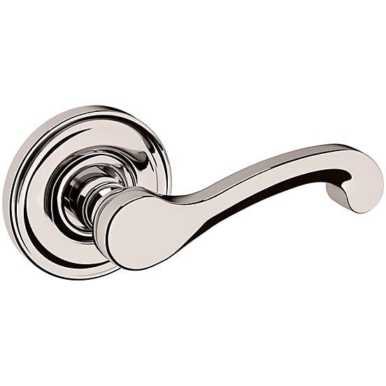 Baldwin Estate 5445V Right Handed Half Dummy Lever with 5048 Rosette in Lifetime Polished Nickel finish