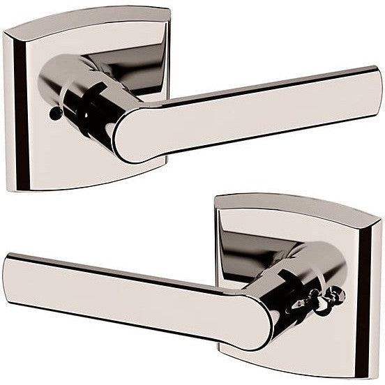 Baldwin Estate 5485V Privacy Lever with R026 Rosette in Lifetime Polished Nickel finish
