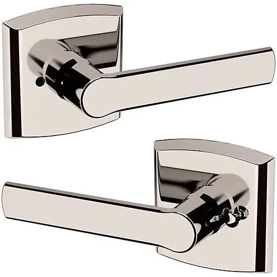 Baldwin Estate 5485V Privacy Lever with R026 Rosette in Lifetime Polished Nickel finish