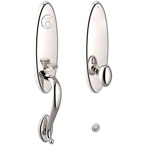Baldwin Estate Blakely Single Cylinder Handleset with Interior 5025 Egg Knob in Lifetime Polished Nickel finish