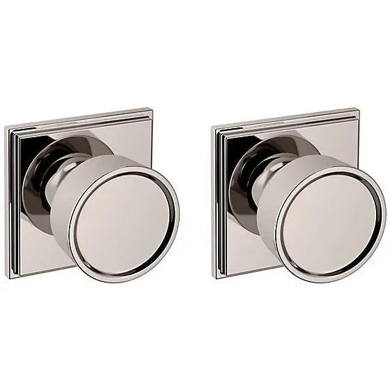 Baldwin Estate K007 Hollywood Hills Full Dummy Knob with R050 Rosette in Lifetime Polished Nickel finish