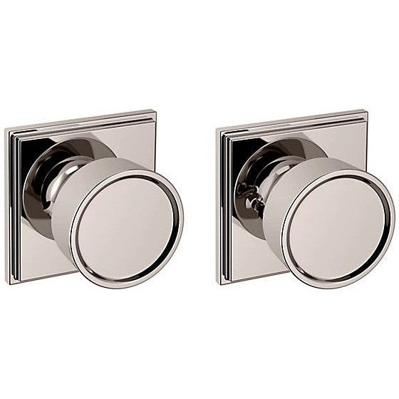 Baldwin Estate K007 Hollywood Hills Privacy Knob with R050 Rosette in Lifetime Polished Nickel finish