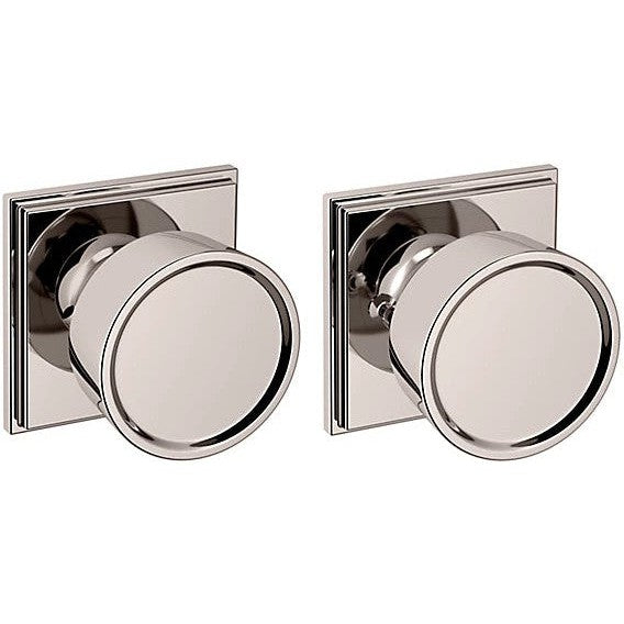 Baldwin Estate K008 Hollywood Hillls Privacy Knob with R050 Rosette in Lifetime Polished Nickel finish