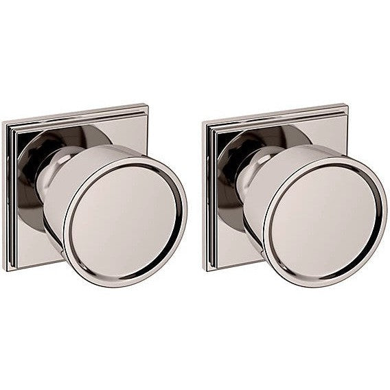 Baldwin Estate K008 Hollywood Hills Full Dummy Knob with R050 Rosette in Lifetime Polished Nickel finish