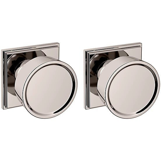 Baldwin Estate K009 Hollywood Hills Full Dummy Knob with R050 Rosette in Lifetime Polished Nickel finish