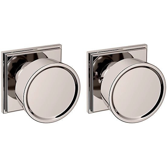 Baldwin Estate K009 Hollywood Hills Privacy Knob with R050 Rosette in Lifetime Polished Nickel finish