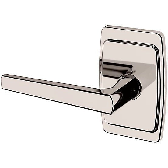 Baldwin Estate L024 Left Handed Half Dummy Lever with R046 Rosette in Lifetime Polished Nickel finish