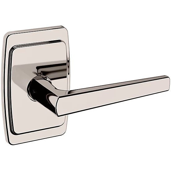 Baldwin Estate L024 Right Handed Half Dummy Lever with R046 Rosette in Lifetime Polished Nickel finish
