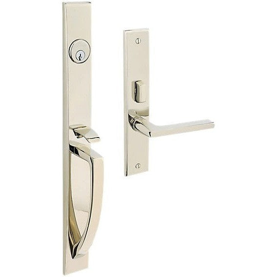 Baldwin Estate Lakeshore Mortise Handleset Entrance Trim with Interior 5162 Lever in Lifetime Polished Nickel finish