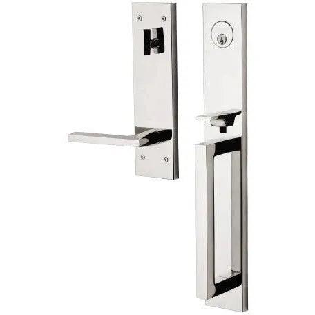 Baldwin Estate Minneapolis Full Escutcheon Single Cylinder Handleset With Interior 5162 Lever in Lifetime Polished Nickel finish
