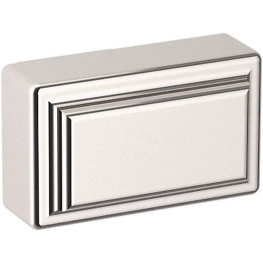 Baldwin Estate Rectangle Raised Knob 1.5" in Lifetime Polished Nickel finish