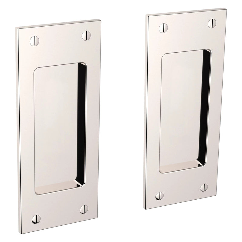 Baldwin Estate Santa Monica Dummy Small Pocket Door Set in Lifetime Polished Nickel finish