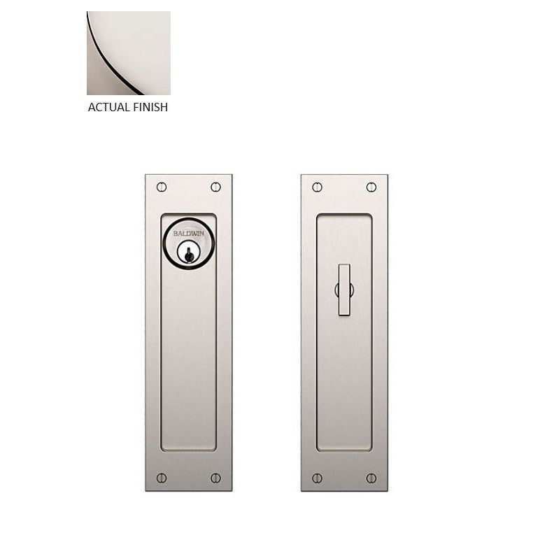 Baldwin Estate Santa Monica Keyed Entry Large Pocket Door Set in Lifetime Polished Nickel finish