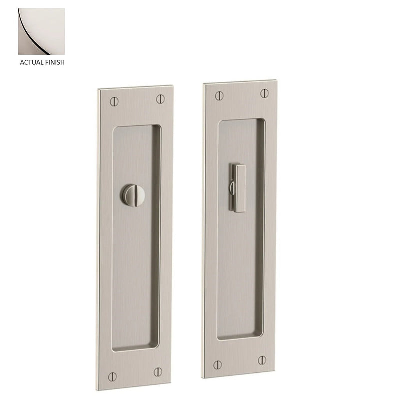 Baldwin Estate Santa Monica Privacy Large Pocket Door Set in Lifetime Polished Nickel finish