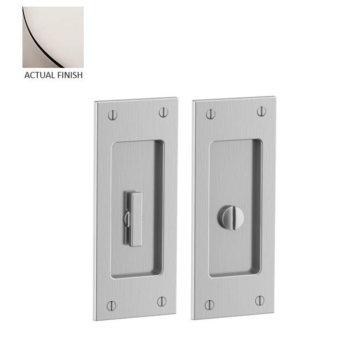 Baldwin Estate Santa Monica Privacy Small Pocket Door Set in Lifetime Polished Nickel finish