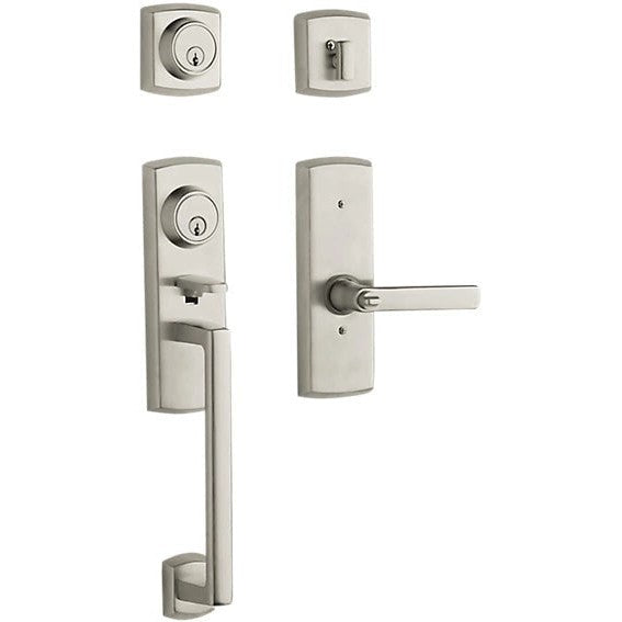 Baldwin Estate Soho 2-Point Lock Single Cylinder Handleset With Interior Soho Lever in Lifetime Polished Nickel finish