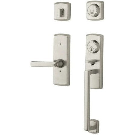 Baldwin Estate Soho 2-Point Lock Single Cylinder Handleset With Interior Soho Lever in Lifetime Polished Nickel finish