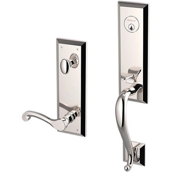 Baldwin Estate Stonegate Single Cylinder Handleset with Interior 5445V Classic Lever in Lifetime Polished Nickel finish