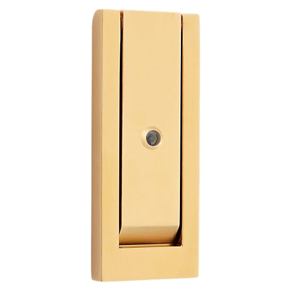 Baldwin Estate 0185 Modern Door Knocker with Observascope in Lifetime Satin Brass finish