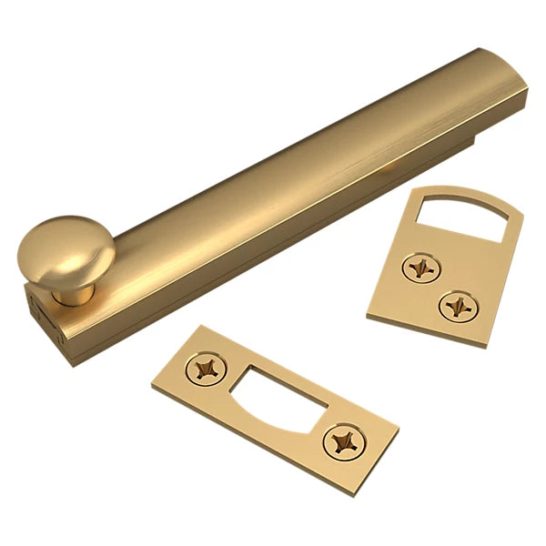 Baldwin Estate 0322 4" Surface Bolt in Lifetime Satin Brass finish