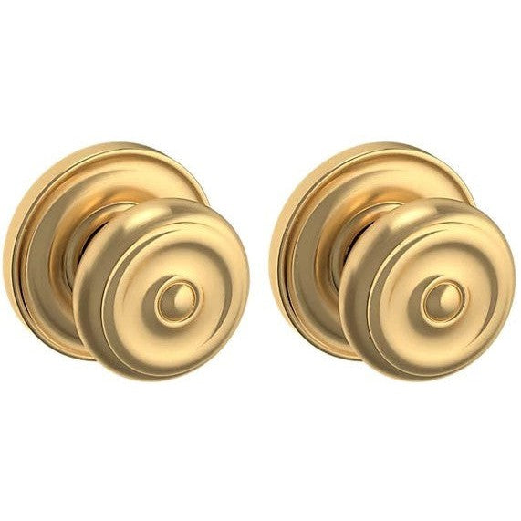 Baldwin Estate 5020 Passage Knob with 5048 Rosette in Lifetime Satin Brass finish