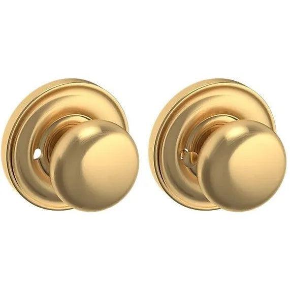 Baldwin Estate 5030 Privacy Knob with 5048 Rosette in Lifetime Satin Brass finish