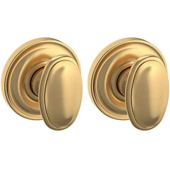Baldwin Estate 5057 Passage Knob with 5048 Rosette in Lifetime Satin Brass finish