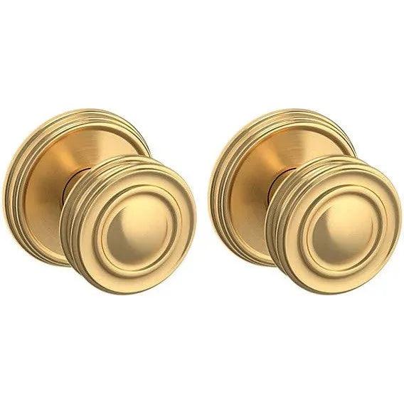 Baldwin Estate 5066 Passage Knob with 5078 Rosette in Lifetime Satin Brass finish