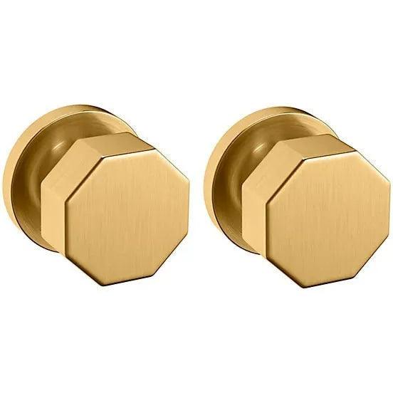 Baldwin Estate 5073 Full Dummy Knob with 5046 Rosette in Lifetime Satin Brass finish