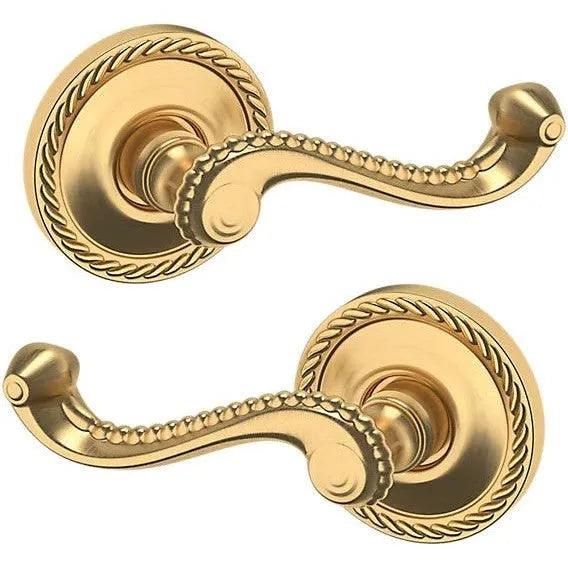 Baldwin Estate 5104 Full Dummy Lever with 5004 Rosette in Lifetime Satin Brass finish