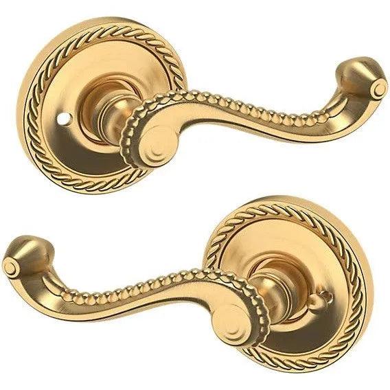 Baldwin Estate 5104 Privacy Lever with 5004 Rosette in Lifetime Satin Brass finish