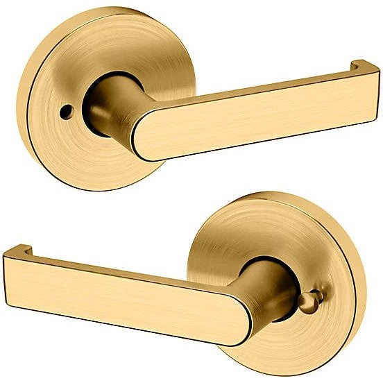 Baldwin Estate 5105 Privacy Lever with 5046 Rosette in Lifetime Satin Brass finish