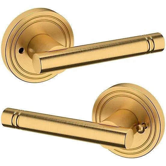 Baldwin Estate 5138 Privacy Lever with 5047 Rosette in Lifetime Satin Brass finish