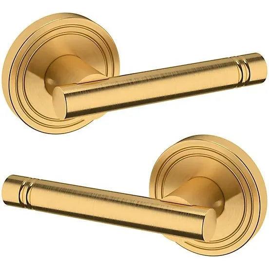 Baldwin Estate 5138 Full Dummy Lever with 5047 Rosette in Lifetime Satin Brass finish