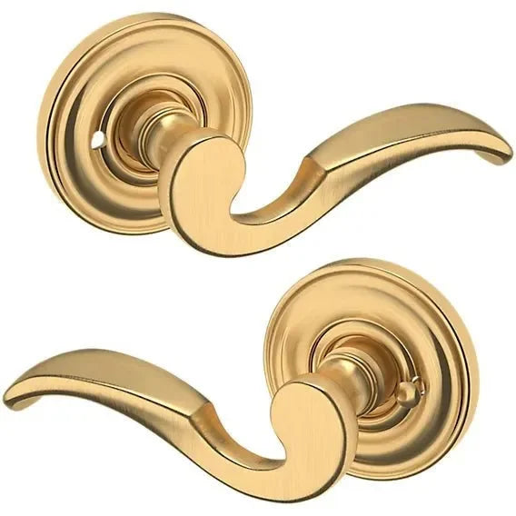 Baldwin Estate 5152 Privacy Lever with 5017 Rosette in Lifetime Satin Brass finish