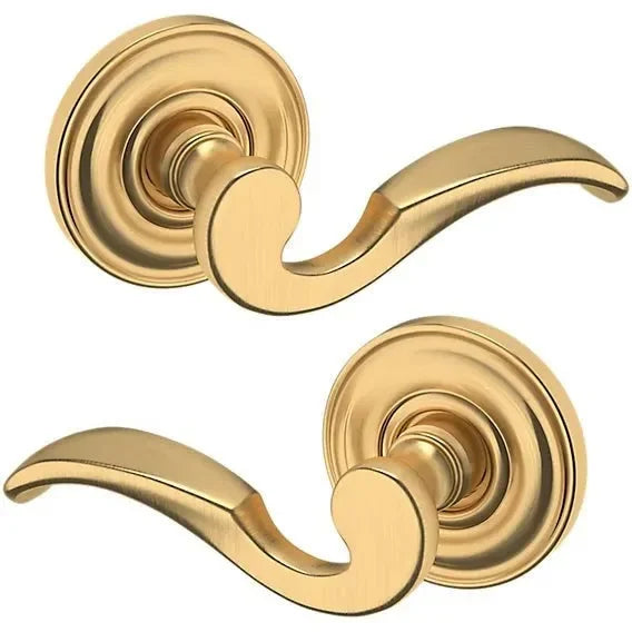 Baldwin Estate 5152 Full Dummy Lever with 5017 Rosette in Lifetime Satin Brass finish