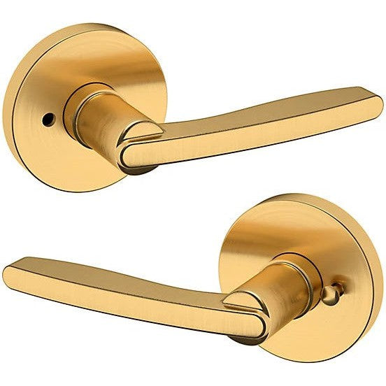 Baldwin Estate 5164 Privacy Lever with 5046 Rosette in Lifetime Satin Brass finish