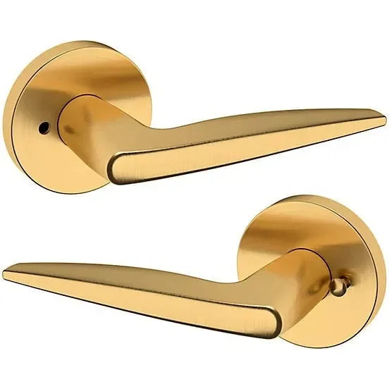 Baldwin Estate 5166 Privacy Lever with 5046 Rosette in Lifetime Satin Brass finish