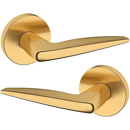 Baldwin Estate 5166 Full Dummy Lever with 5046 Rosette in Lifetime Satin Brass finish