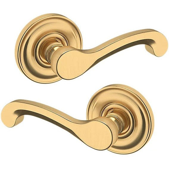 Baldwin Estate 5445V Full Dummy Lever with 5048 Rosette in Lifetime Satin Brass finish