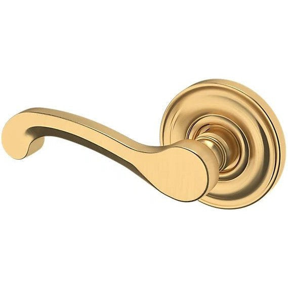 Baldwin Estate 5445V Left Handed Half Dummy Lever with 5048 Rosette in Lifetime Satin Brass finish
