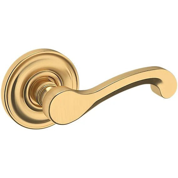 Baldwin Estate 5445V Right Handed Half Dummy Lever with 5048 Rosette in Lifetime Satin Brass finish