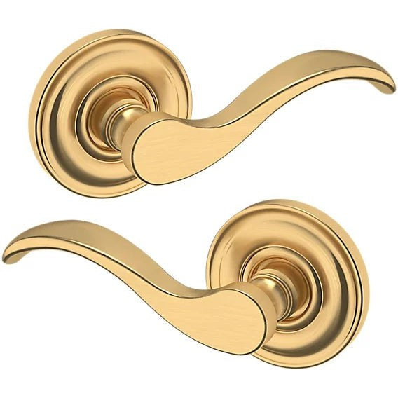 Baldwin Estate 5455V Passage Lever with 5048 Rosette in Lifetime Satin Brass finish