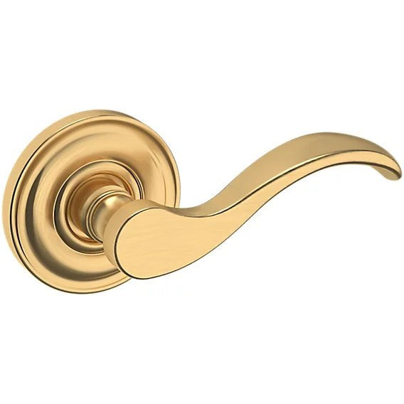 Baldwin Estate 5455V Right Handed Half Dummy Lever with 5048 Rosette in Lifetime Satin Brass finish